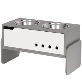 PawHut Elevated Dog Bowls, 3 Height Adjustable Raised Dog Bowls w/ Slow Feeder Mat, Stand, for Medium to Extra Large Dogs